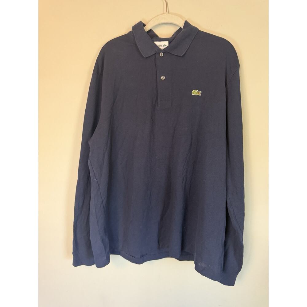 Lacoste Navy Blue Men's Long Sleeve Polo Shirt XXL NEW